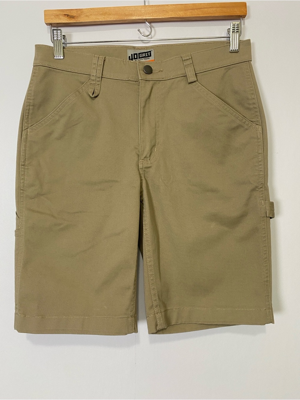 Duluth Trading 40 Grit Carpenter Shorts Khaki Utility Workwear Size 6 Women's